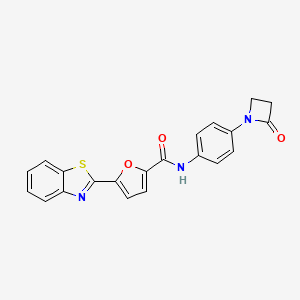 molecular formula C21H15N3O3S B2666092 5-(1,3-benzothiazol-2-yl)-N-[4-(2-oxoazetidin-1-yl)phenyl]furan-2-carboxamide CAS No. 1808900-60-8