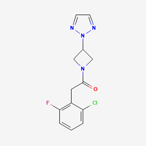 molecular formula C13H12ClFN4O B2666096 2-(2-Chloro-6-fluorophenyl)-1-[3-(triazol-2-yl)azetidin-1-yl]ethanone CAS No. 2379945-89-6