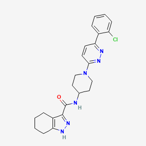 molecular formula C23H25ClN6O B2666101 N-{1-[6-(2-chlorophenyl)pyridazin-3-yl]piperidin-4-yl}-4,5,6,7-tetrahydro-1H-indazole-3-carboxamide CAS No. 1396809-24-7