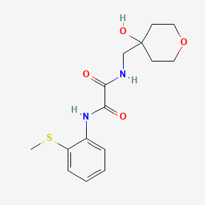 molecular formula C15H20N2O4S B2666103 N1-((4-hydroxytetrahydro-2H-pyran-4-yl)methyl)-N2-(2-(methylthio)phenyl)oxalamide CAS No. 1351647-21-6