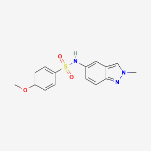molecular formula C15H15N3O3S B2666104 4-methoxy-N-(2-methyl-2H-indazol-5-yl)benzenesulfonamide CAS No. 866040-81-5