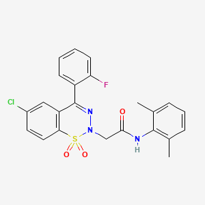 molecular formula C23H19ClFN3O3S B2666105 2-[6-chloro-4-(2-fluorophenyl)-1,1-dioxido-2H-1,2,3-benzothiadiazin-2-yl]-N-(2,6-dimethylphenyl)acetamide CAS No. 1031670-11-7