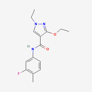 molecular formula C15H18FN3O2 B2666110 3-ethoxy-1-ethyl-N-(3-fluoro-4-methylphenyl)-1H-pyrazole-4-carboxamide CAS No. 1014068-71-3