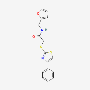 molecular formula C16H14N2O2S2 B2666135 N-[(furan-2-yl)methyl]-2-[(4-phenyl-1,3-thiazol-2-yl)sulfanyl]acetamide CAS No. 727689-62-5