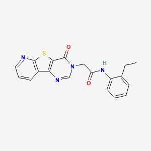 molecular formula C19H16N4O2S B2666149 N-(2-ethylphenyl)-2-(6-oxo-8-thia-3,5,10-triazatricyclo[7.4.0.02,7]trideca-1(9),2(7),3,10,12-pentaen-5-yl)acetamide CAS No. 1223948-99-9