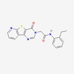 molecular formula C19H16N4O2S B2666149 N-(2-乙基苯基)-2-(4-氧代吡啶并[3',2':4,5]噻吩[3,2-d]嘧啶-3(4H)-基)乙酰胺 CAS No. 1223948-99-9
