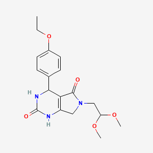 molecular formula C18H23N3O5 B2666151 6-(2,2-dimethoxyethyl)-4-(4-ethoxyphenyl)-1H,2H,3H,4H,5H,6H,7H-pyrrolo[3,4-d]pyrimidine-2,5-dione CAS No. 930464-09-8