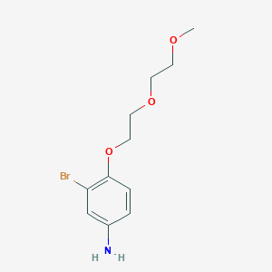 molecular formula C11H16BrNO3 B2666153 3-Bromo-4-(2-(2-methoxyethoxy)ethoxy)aniline CAS No. 1564561-01-8