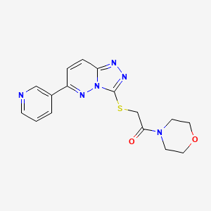 molecular formula C16H16N6O2S B2666156 1-Morpholino-2-((6-(pyridin-3-yl)-[1,2,4]triazolo[4,3-b]pyridazin-3-yl)thio)ethanone CAS No. 891108-14-8