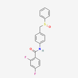 molecular formula C20H15F2NO2S B2666158 2,4-二氟-N-{4-[(苯基亚砜基)甲基]苯基}苯甲酰胺 CAS No. 477710-62-6