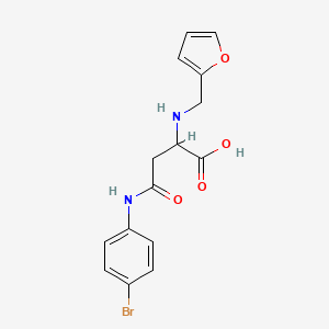 molecular formula C15H15BrN2O4 B2666165 4-((4-Bromophenyl)amino)-2-((furan-2-ylmethyl)amino)-4-oxobutanoic acid CAS No. 1098637-35-4