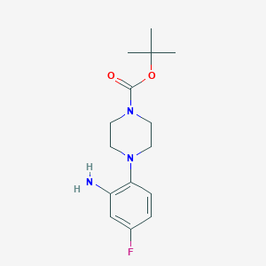 molecular formula C15H22FN3O2 B2666192 tert-Butyl 4-(2-amino-4-fluorophenyl)piperazine-1-carboxylate CAS No. 1023298-69-2