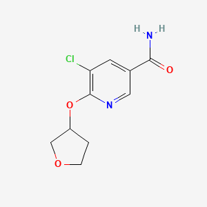 molecular formula C10H11ClN2O3 B2666224 5-chloro-6-(oxolan-3-yloxy)pyridine-3-carboxamide CAS No. 1903564-16-8