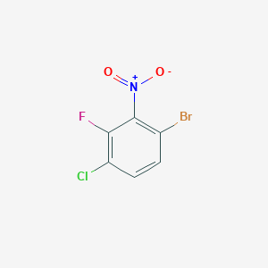 molecular formula C6H2BrClFNO2 B2666231 1-Bromo-4-chloro-3-fluoro-2-nitrobenzene CAS No. 1804382-30-6