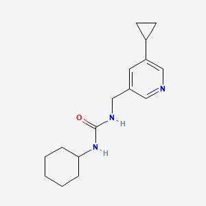 molecular formula C16H23N3O B2666285 1-Cyclohexyl-3-[(5-cyclopropylpyridin-3-yl)methyl]urea CAS No. 2034208-85-8