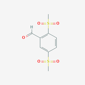 molecular formula C9H10O5S2 B2666315 2,5-Bis(methylsulfonyl)benzaldehyde CAS No. 2411277-68-2