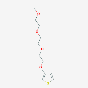 molecular formula C11H18O4S B2666324 3-(2-(2-(2-Methoxyethoxy)ethoxy)ethoxy)thiophene CAS No. 282540-12-9