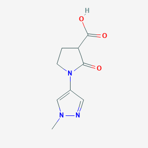 molecular formula C9H11N3O3 B2666355 1-(1-methyl-1H-pyrazol-4-yl)-2-oxopyrrolidine-3-carboxylic acid CAS No. 1528717-87-4