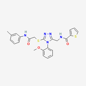 molecular formula C24H23N5O3S2 B2666387 N-{[4-(2-methoxyphenyl)-5-({[(3-methylphenyl)carbamoyl]methyl}sulfanyl)-4H-1,2,4-triazol-3-yl]methyl}thiophene-2-carboxamide CAS No. 310449-38-8