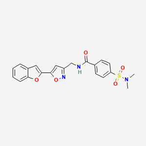 molecular formula C21H19N3O5S B2666399 N-((5-(benzofuran-2-yl)isoxazol-3-yl)methyl)-4-(N,N-dimethylsulfamoyl)benzamide CAS No. 1105243-31-9