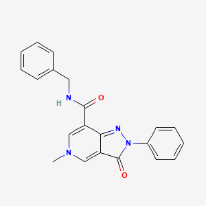 molecular formula C21H18N4O2 B2666428 N-benzyl-5-methyl-3-oxo-2-phenyl-2H,3H,5H-pyrazolo[4,3-c]pyridine-7-carboxamide CAS No. 923121-08-8
