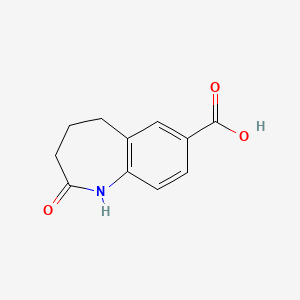 molecular formula C11H11NO3 B2666487 2-oxo-2,3,4,5-tetrahydro-1H-1-benzazepine-7-carboxylic acid CAS No. 117030-69-0