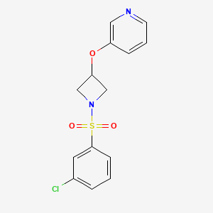 molecular formula C14H13ClN2O3S B2666495 3-{[1-(3-chlorobenzenesulfonyl)azetidin-3-yl]oxy}pyridine CAS No. 1903511-67-0