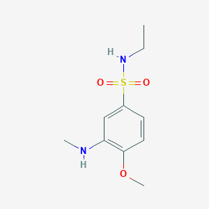 molecular formula C10H16N2O3S B2666496 N-ethyl-4-methoxy-3-(methylamino)benzenesulfonamide CAS No. 941912-46-5