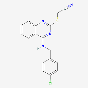 2-((4-((4-Chlorobenzyl)amino)quinazolin-2-yl)thio)acetonitrile