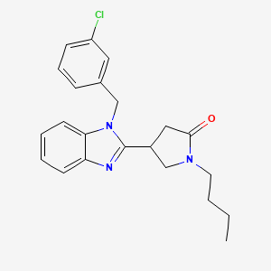 1-butyl-4-{1-[(3-chlorophenyl)methyl]-1H-1,3-benzodiazol-2-yl}pyrrolidin-2-one
