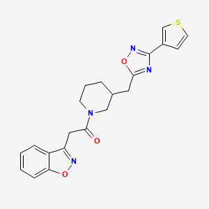 2-(Benzo[d]isoxazol-3-yl)-1-(3-((3-(thiophen-3-yl)-1,2,4-oxadiazol-5-yl)methyl)piperidin-1-yl)ethanone