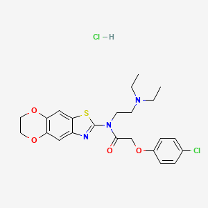 2-(4-chlorophenoxy)-N-(2-(diethylamino)ethyl)-N-(6,7-dihydro-[1,4]dioxino[2',3':4,5]benzo[1,2-d]thiazol-2-yl)acetamide hydrochloride