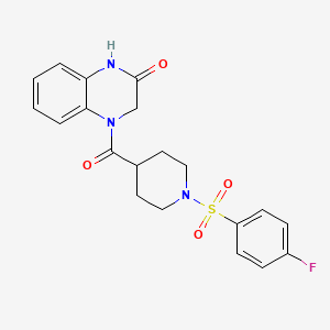 4-(1-((4-fluorophenyl)sulfonyl)piperidine-4-carbonyl)-3,4-dihydroquinoxalin-2(1H)-one