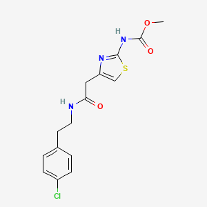 molecular formula C15H16ClN3O3S B2666540 Methyl (4-(2-((4-chlorophenethyl)amino)-2-oxoethyl)thiazol-2-yl)carbamate CAS No. 946236-17-5