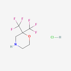 molecular formula C6H8ClF6NO B2666562 2,2-Bis(trifluoromethyl)morpholine hydrochloride CAS No. 2228364-41-6