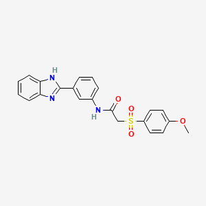 molecular formula C22H19N3O4S B2666564 N-[3-(1H-1,3-benzodiazol-2-yl)phenyl]-2-(4-methoxybenzenesulfonyl)acetamide CAS No. 941951-79-7