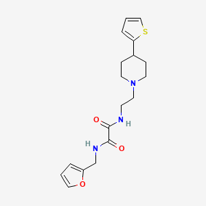 molecular formula C18H23N3O3S B2666568 N-[(furan-2-yl)methyl]-N'-{2-[4-(thiophen-2-yl)piperidin-1-yl]ethyl}ethanediamide CAS No. 1705838-75-0