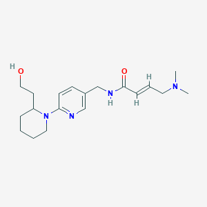 (E)-4-(Dimethylamino)-N-[[6-[2-(2-hydroxyethyl)piperidin-1-yl]pyridin-3-yl]methyl]but-2-enamide