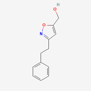 molecular formula C12H13NO2 B2666587 [3-(2-Phenylethyl)-1,2-oxazol-5-yl]methanol CAS No. 371227-48-4