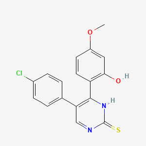 molecular formula C17H13ClN2O2S B2666588 5-(4-chlorophenyl)-6-(2-hydroxy-4-methoxyphenyl)pyrimidine-2(1H)-thione CAS No. 879923-76-9
