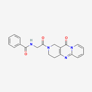 molecular formula C20H18N4O3 B2666593 N-[2-oxo-2-(2-oxo-1,5,9-triazatricyclo[8.4.0.03,8]tetradeca-3(8),9,11,13-tetraen-5-yl)ethyl]benzamide CAS No. 2034530-87-3