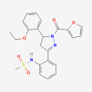 N-(2-(5-(2-ethoxyphenyl)-1-(furan-2-carbonyl)-4,5-dihydro-1H-pyrazol-3-yl)phenyl)methanesulfonamide