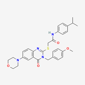 molecular formula C31H34N4O4S B2666598 N-(4-isopropylphenyl)-2-((3-(4-methoxybenzyl)-6-morpholino-4-oxo-3,4-dihydroquinazolin-2-yl)thio)acetamide CAS No. 689771-98-0