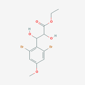 B2666601 Ethyl 3-(2,6-dibromo-4-methoxyphenyl)-2,3-dihydroxypropanoate CAS No. 2227107-26-6