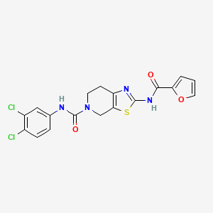 N-(3,4-dichlorophenyl)-2-(furan-2-carboxamido)-6,7-dihydrothiazolo[5,4-c]pyridine-5(4H)-carboxamide