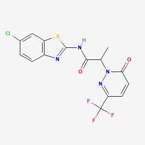 N-(6-Chloro-1,3-benzothiazol-2-yl)-2-[6-oxo-3-(trifluoromethyl)pyridazin-1-yl]propanamide