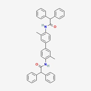 molecular formula C42H36N2O2 B2666609 N-[4'-(2,2-DIPHENYLACETAMIDO)-3,3'-DIMETHYL-[1,1'-BIPHENYL]-4-YL]-2,2-DIPHENYLACETAMIDE CAS No. 349617-99-8