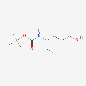 molecular formula C11H23NO3 B2666656 TERT-BUTYL N-(6-HYDROXYHEXAN-3-YL)CARBAMATE CAS No. 694446-87-2