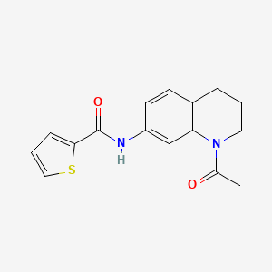 molecular formula C16H16N2O2S B2666668 N-(1-acetyl-1,2,3,4-tetrahydroquinolin-7-yl)thiophene-2-carboxamide CAS No. 898464-98-7