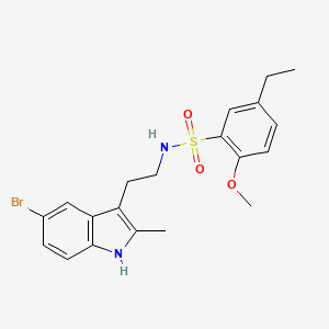molecular formula C20H23BrN2O3S B2666676 N-[2-(5-bromo-2-methyl-1H-indol-3-yl)ethyl]-5-ethyl-2-methoxybenzene-1-sulfonamide CAS No. 1110975-80-8